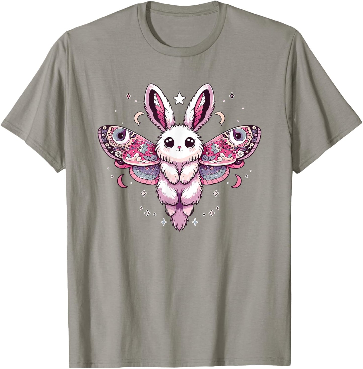 Kawaii Pastel Goth Cute Creepy Bunny Moth T-Shirt - T-Shirt | Sand
