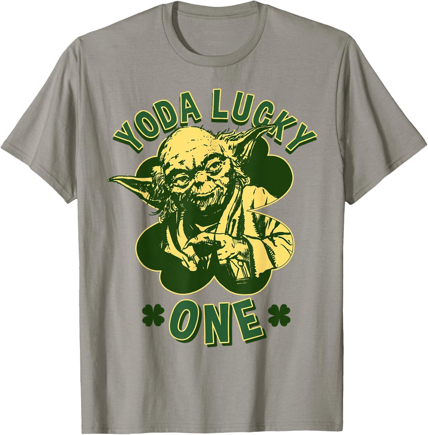 Star Wars St. Patrick's Day Yoda Lucky One Retro Clover T-Shirt - T-Shirt | Sand
