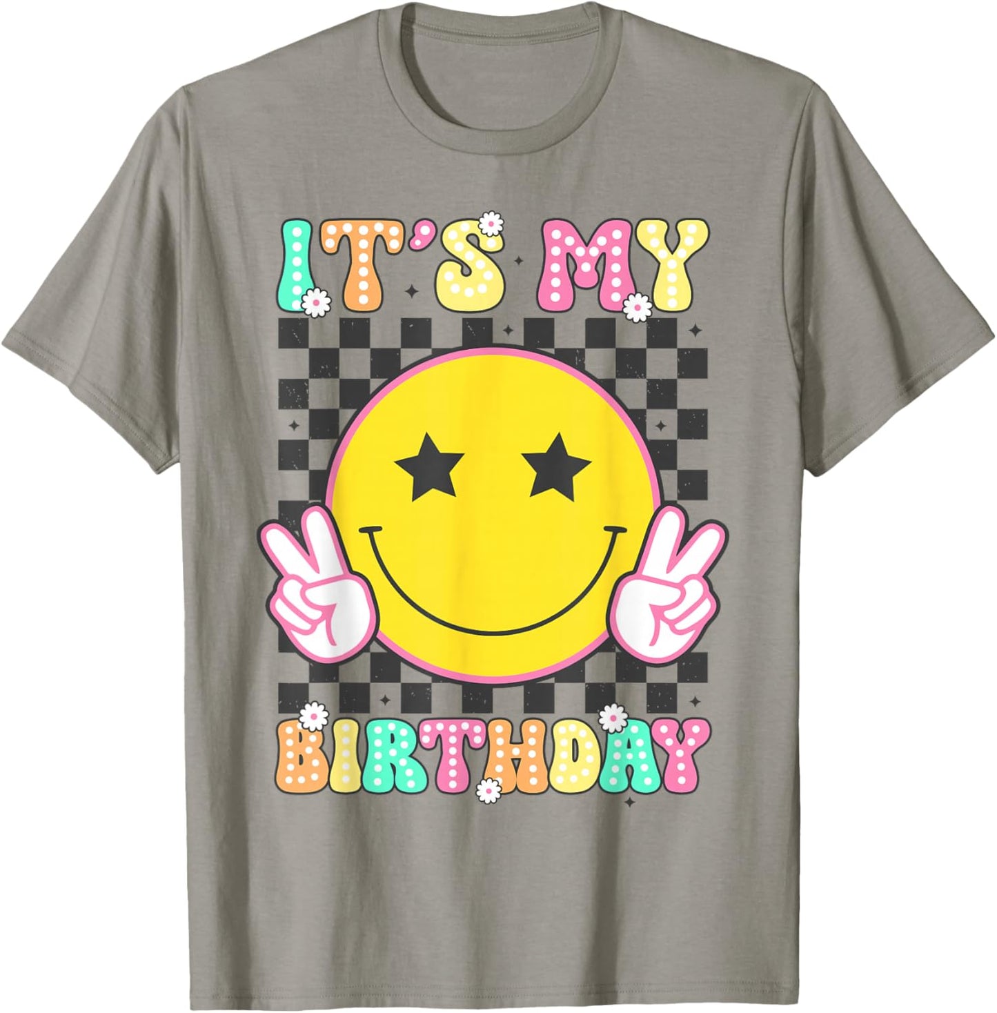 Groovy It's My Birthday Girls Women Teens Kid Bday Flower T-Shirt - T-Shirt | Sand
