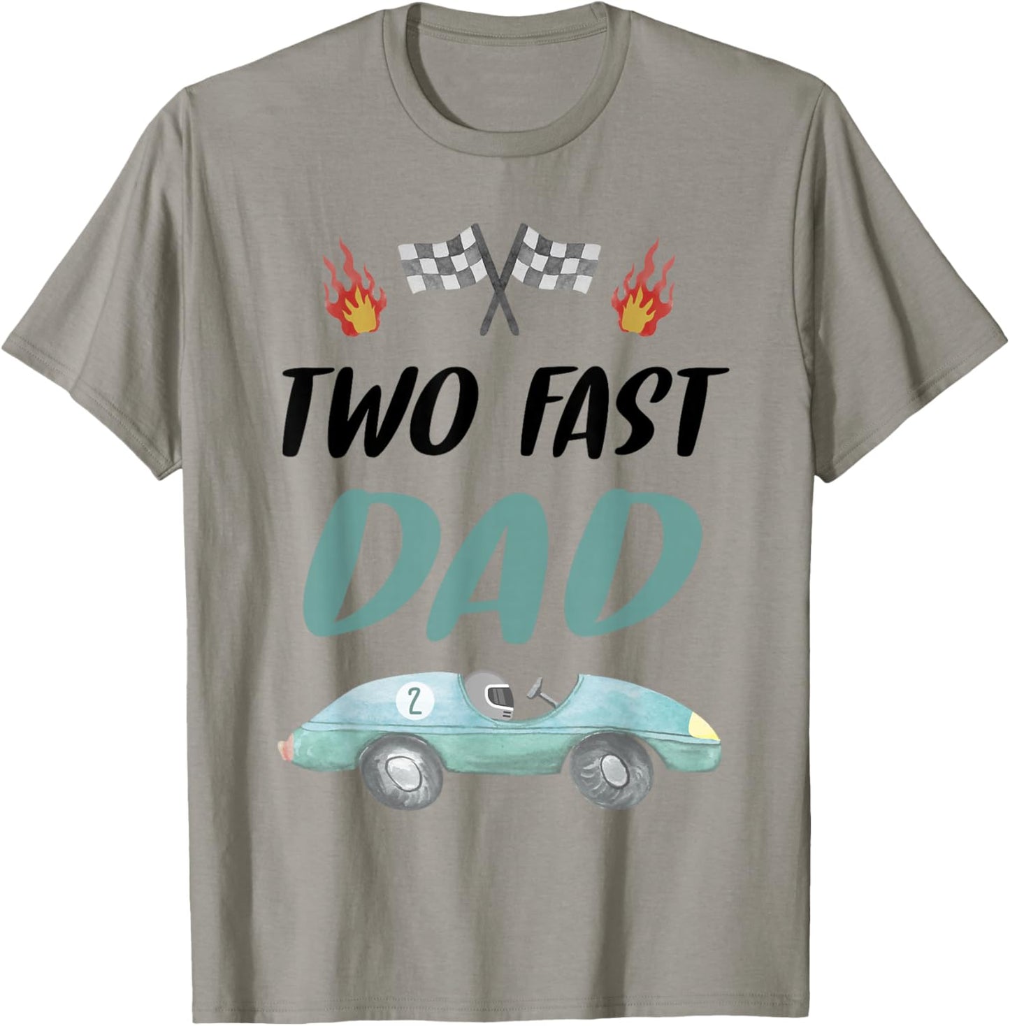 Dad Daddy 2nd Birthday Two Fast Race Car Second Bday Party T-Shirt - T-Shirt | Sand