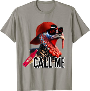 Call Me Turkey Hunter Hunting Season Cute Turkey Hunting T-Shirt - T-Shirt | Sand
