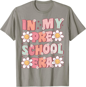In My Preschool Era Retro Cute Groovy Pre K Back to School T-Shirt - T-Shirt | Sand