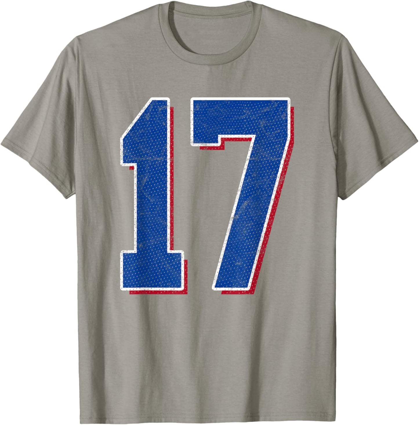 Number 17 Numbered Uniform Sports Team Jersey 17th Birthday T-Shirt - T-Shirt | Sand