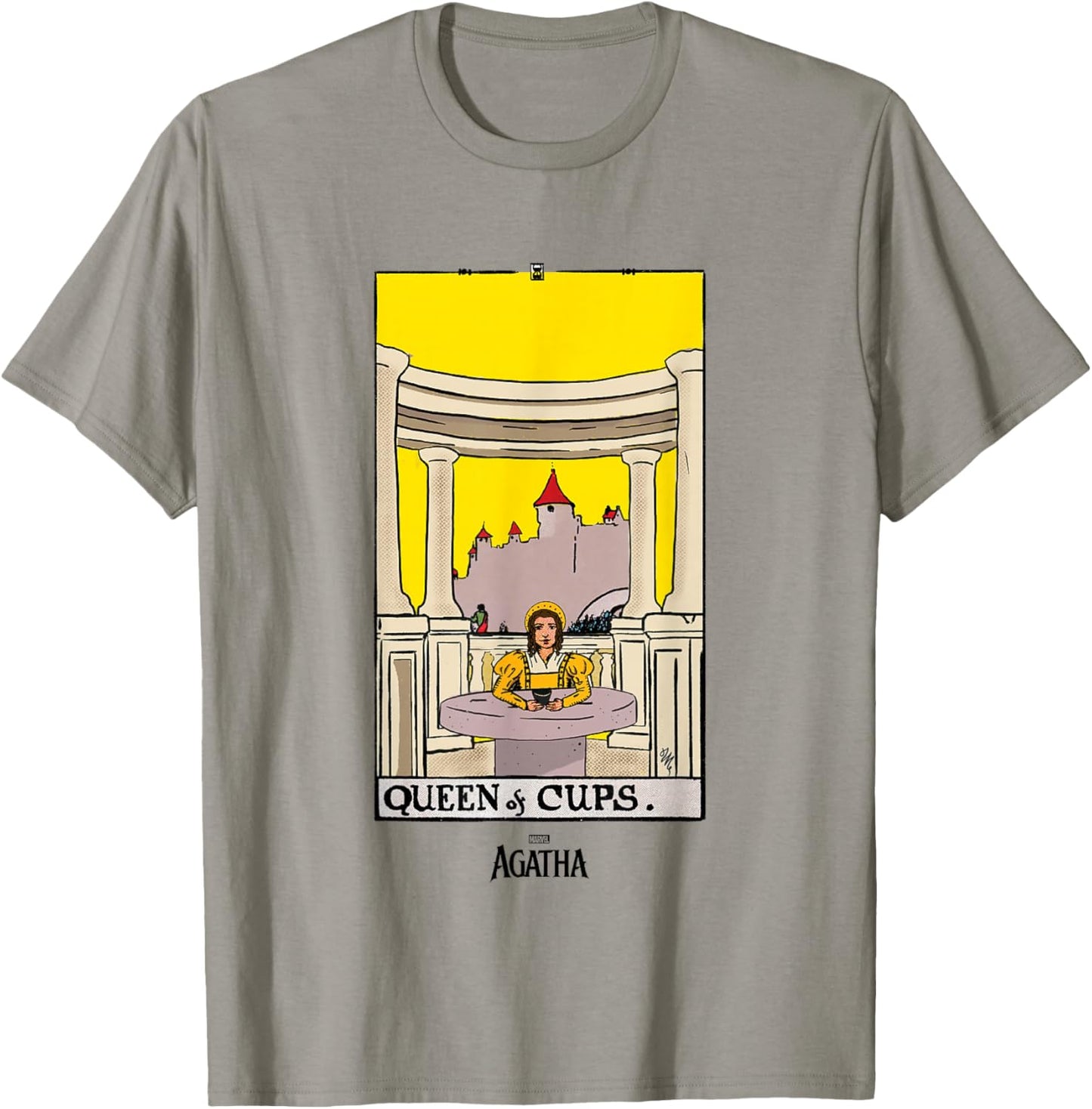 Marvel Agatha All Along Queen of Cups Vintage Tarot Card T-Shirt - T-Shirt | Sand