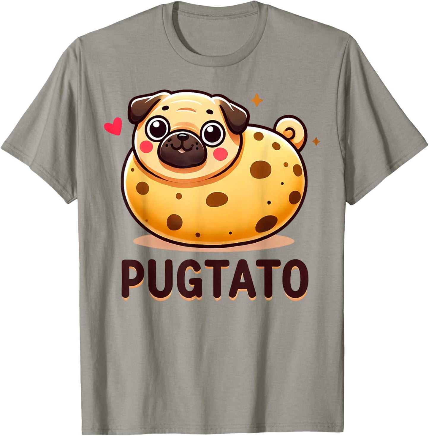Pugtato Funny Pug Potato Dog Lover Pun Women Girls Kids T-Shirt - T-Shirt | Sand