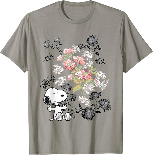 Peanuts Snoopy Flowers T-Shirt - T-Shirt | Sand