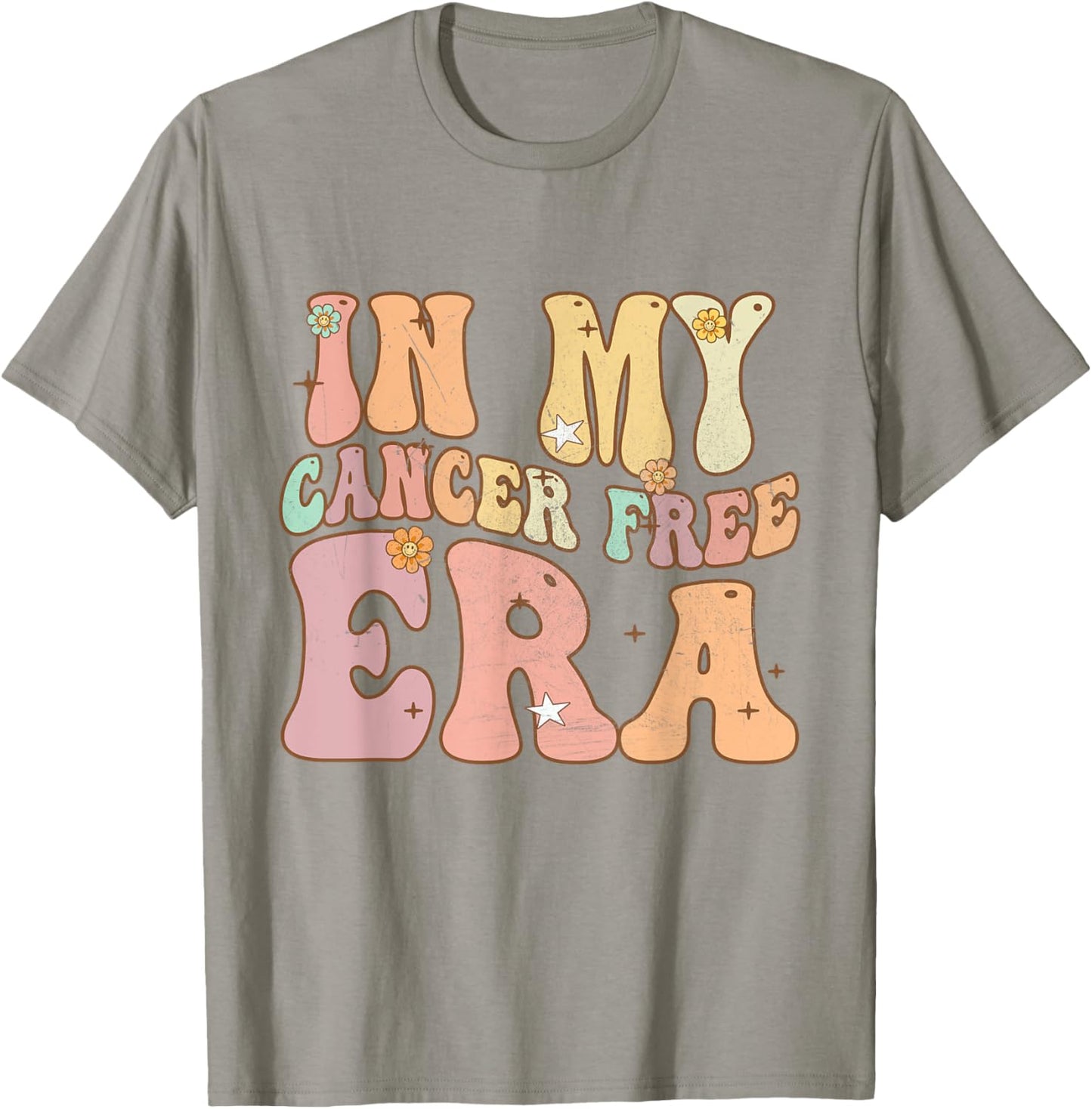 Groovy Flowers Breast Cancer Warrior In My Cancer Free Era T-Shirt - T-Shirt | Sand