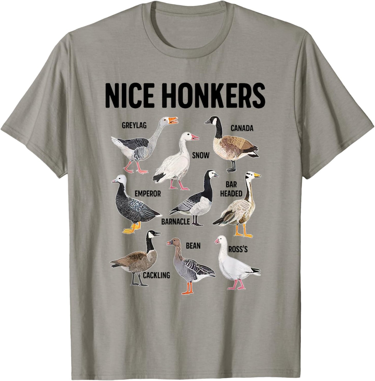 Nice Honker Pun Adult Joke Funny Bird Lover Birdwatcher T-Shirt - T-Shirt | Sand