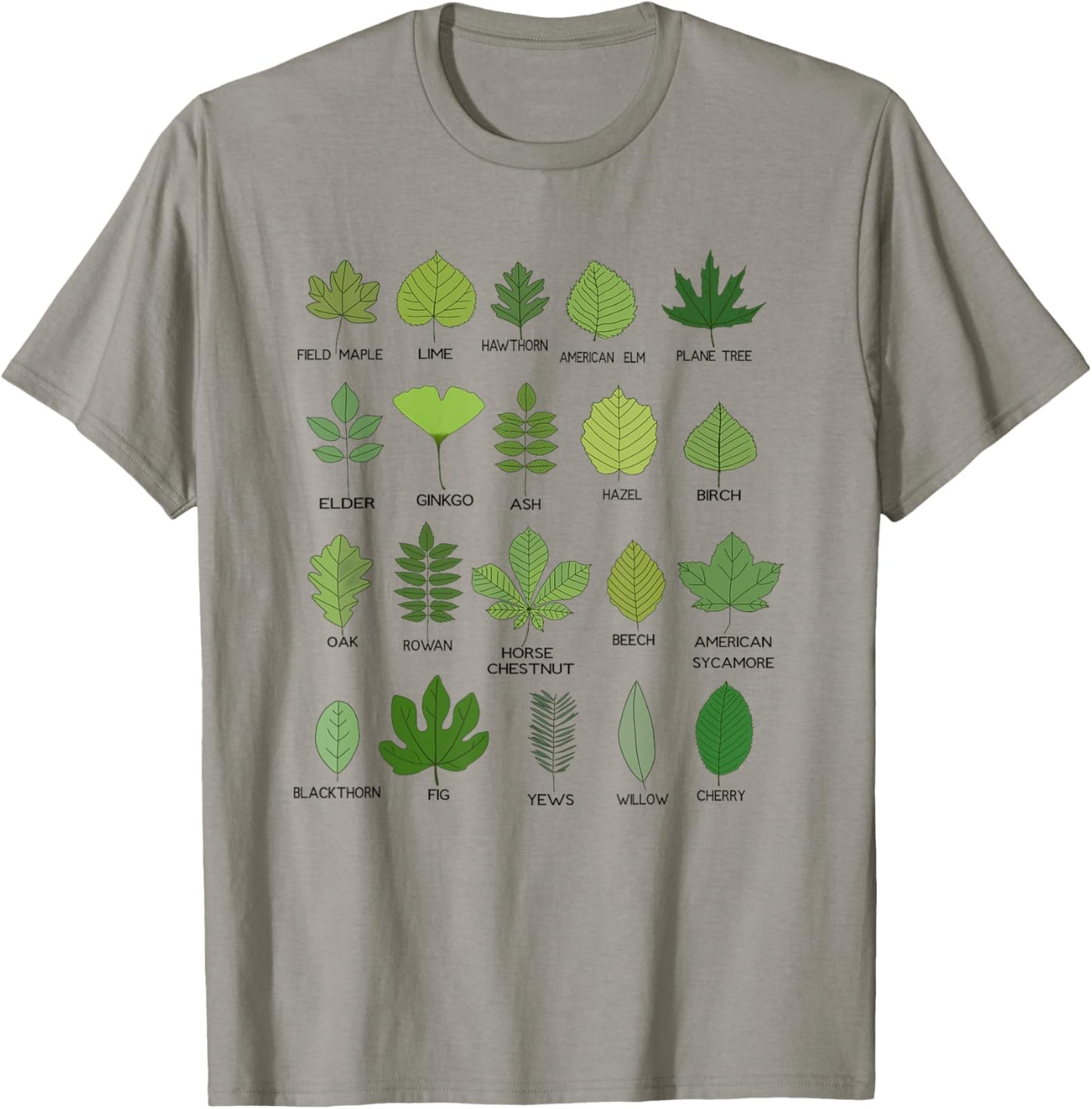 Botanical Beauty, Different Types of Tree Leaves T-Shirt - T-Shirt | Sand