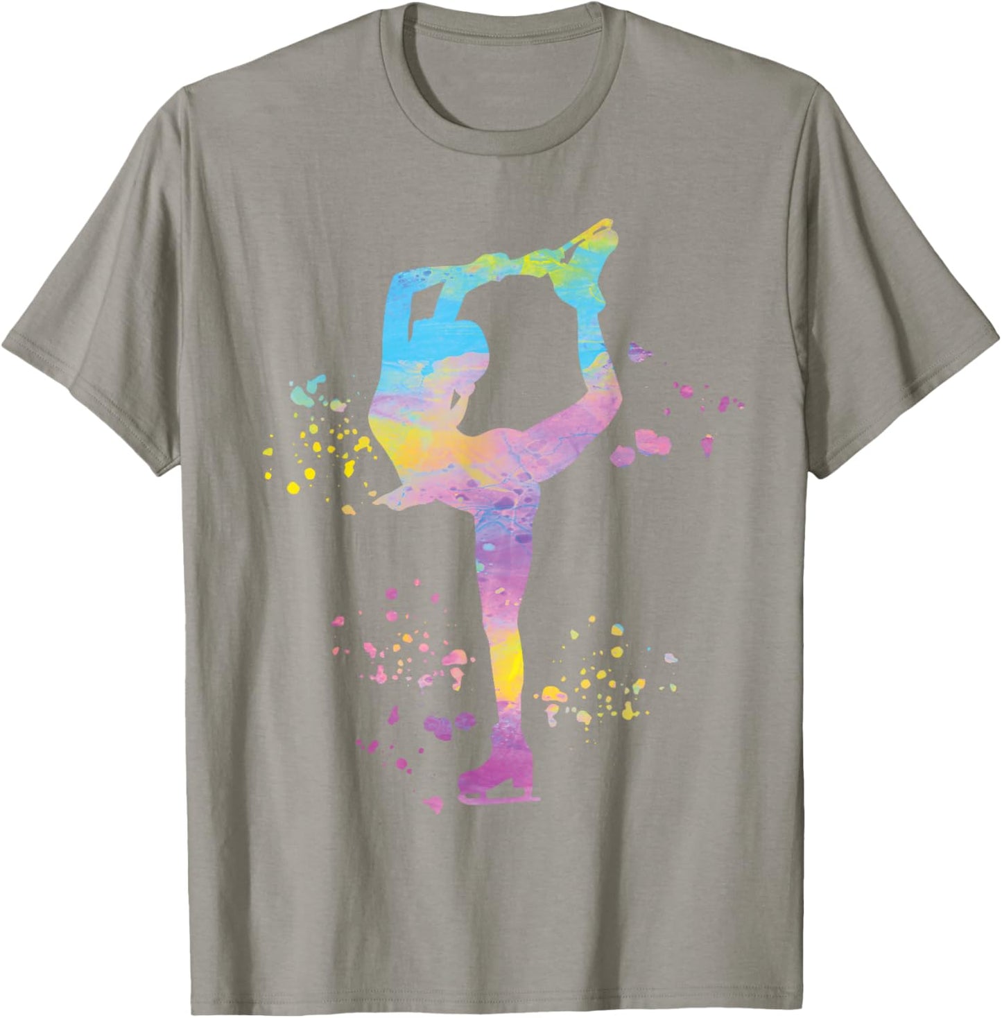 Ice Skater Figure Skating Colorful Girls Ice Skating T-Shirt - T-Shirt | Sand