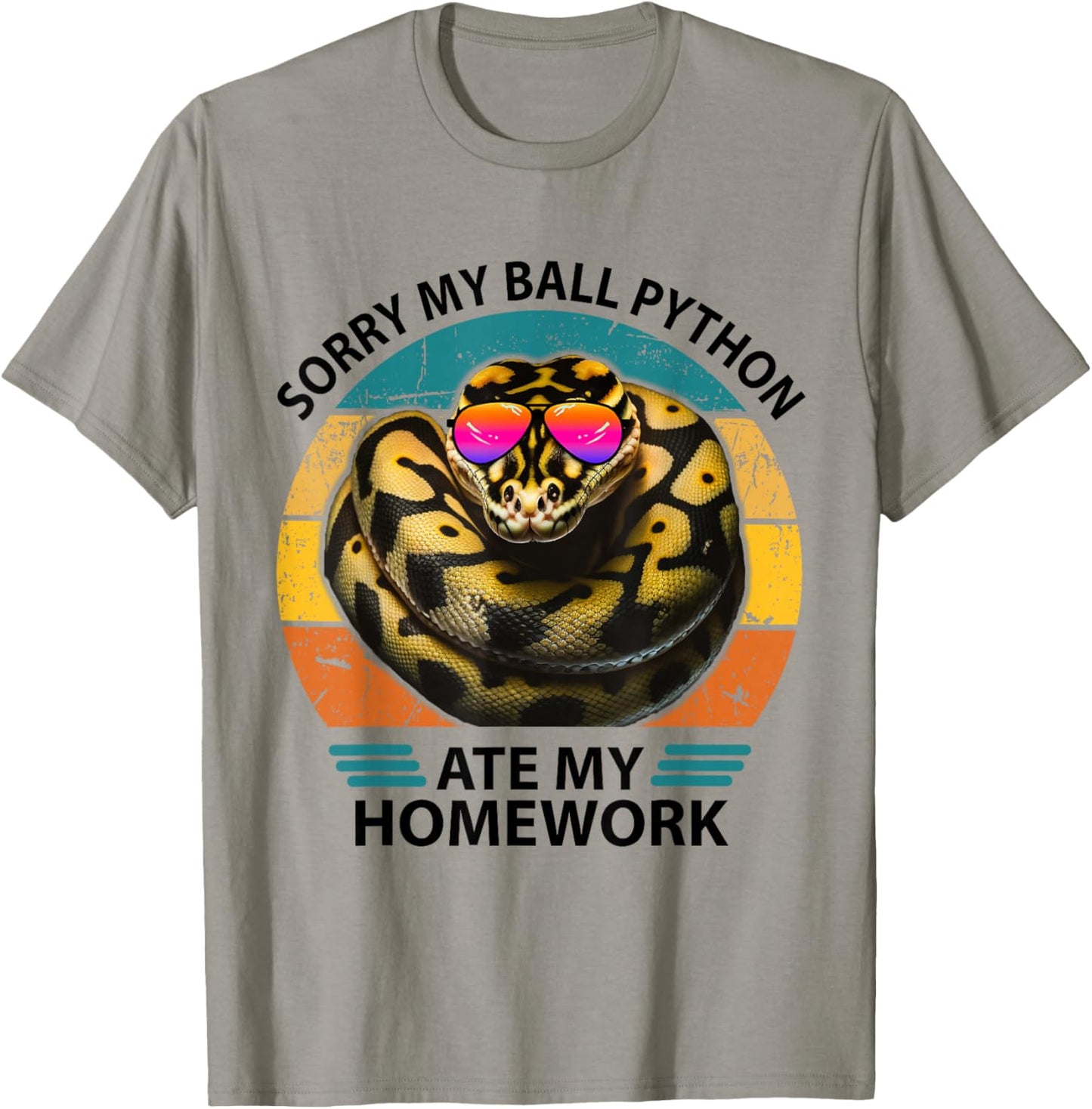 Funny Ball Python Lover Ate My Homework sarcastic quotes Kid T-Shirt - T-Shirt | Sand