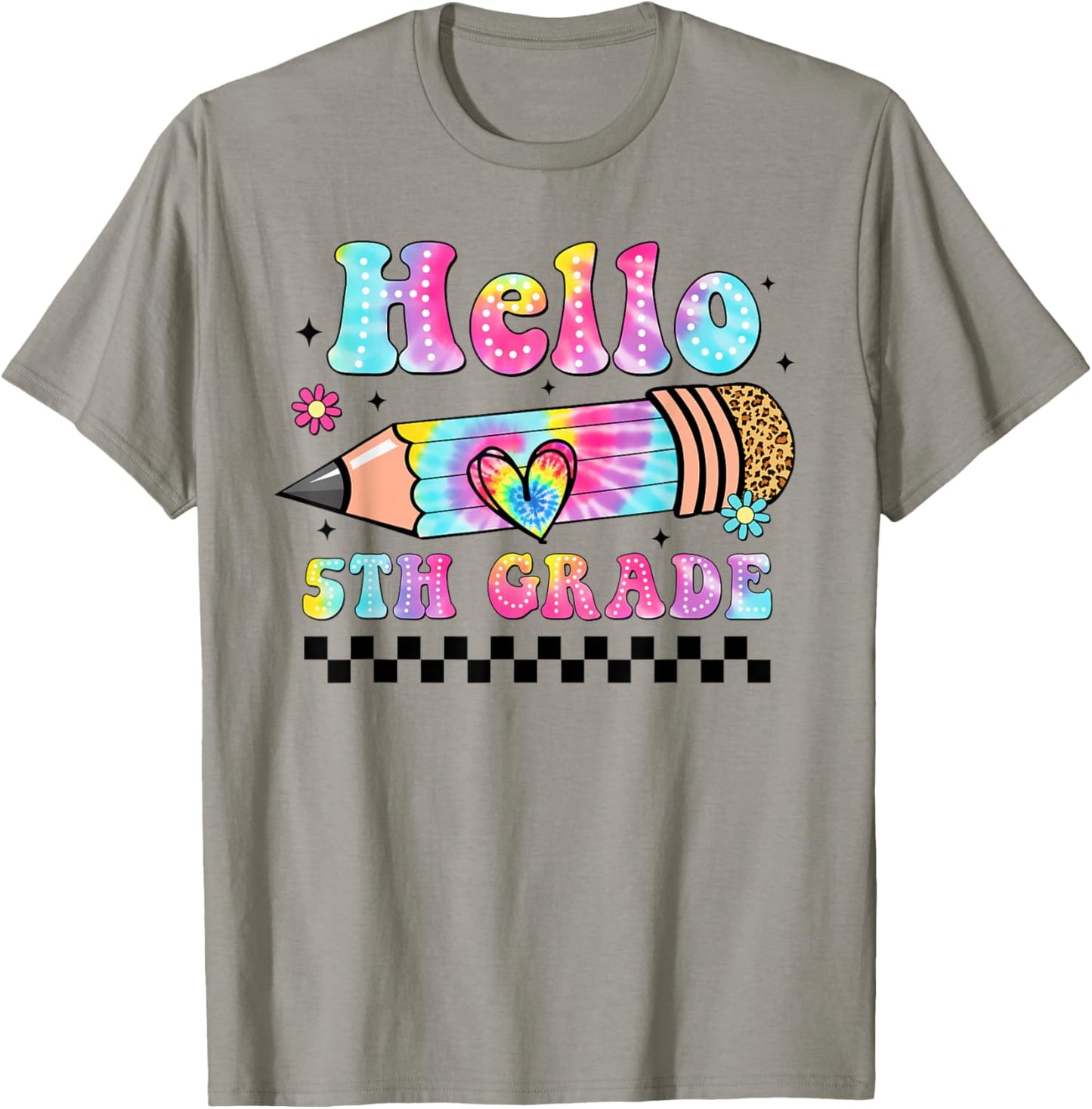 Hello Fifth Grade Leopard Tie Dye Back To School 5th Grade T-Shirt - T-Shirt | Sand