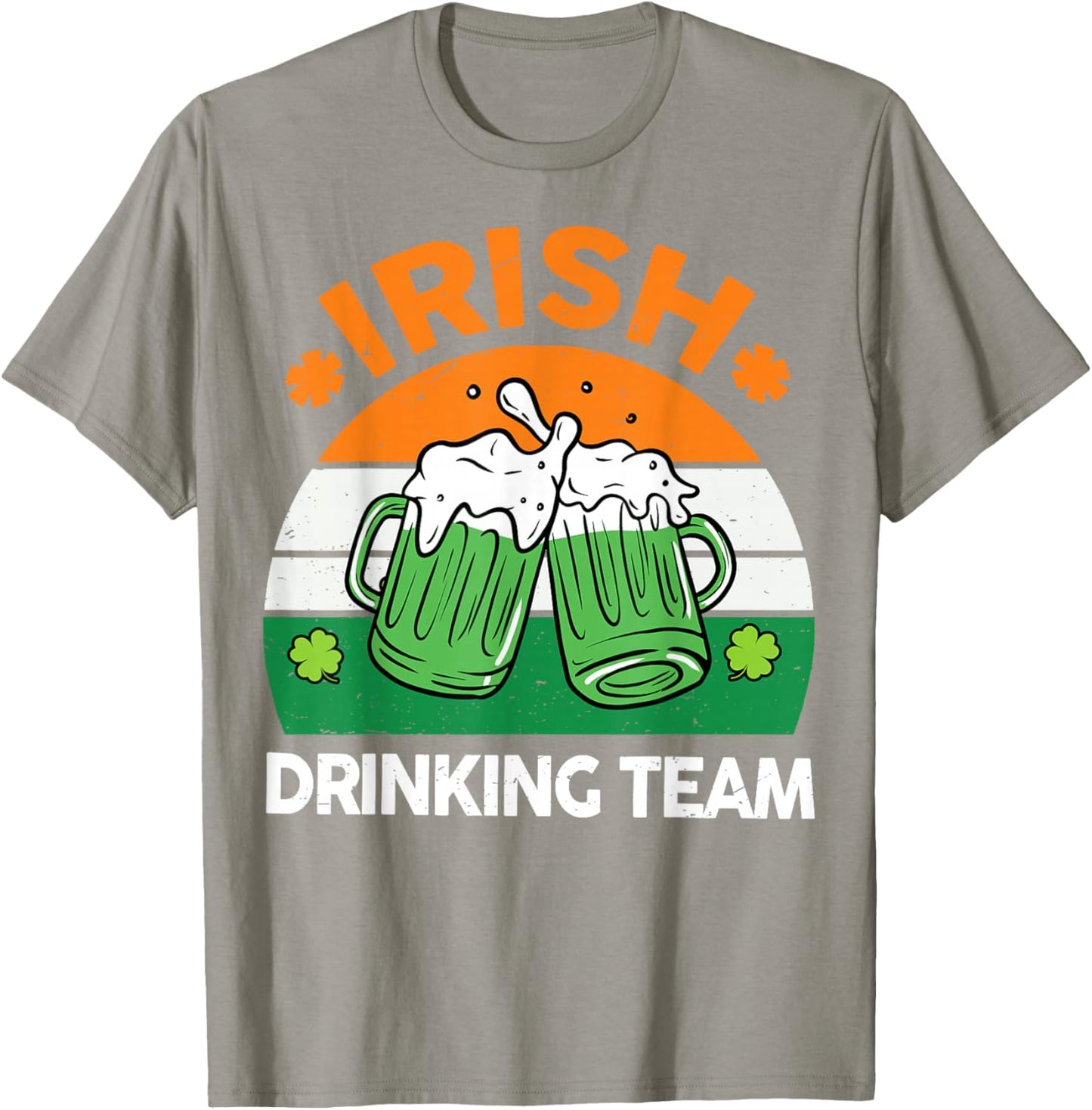 St Patricks Day Funny Irish Drinking Team Beer Ireland Flag T-Shirt - T-Shirt | Sand