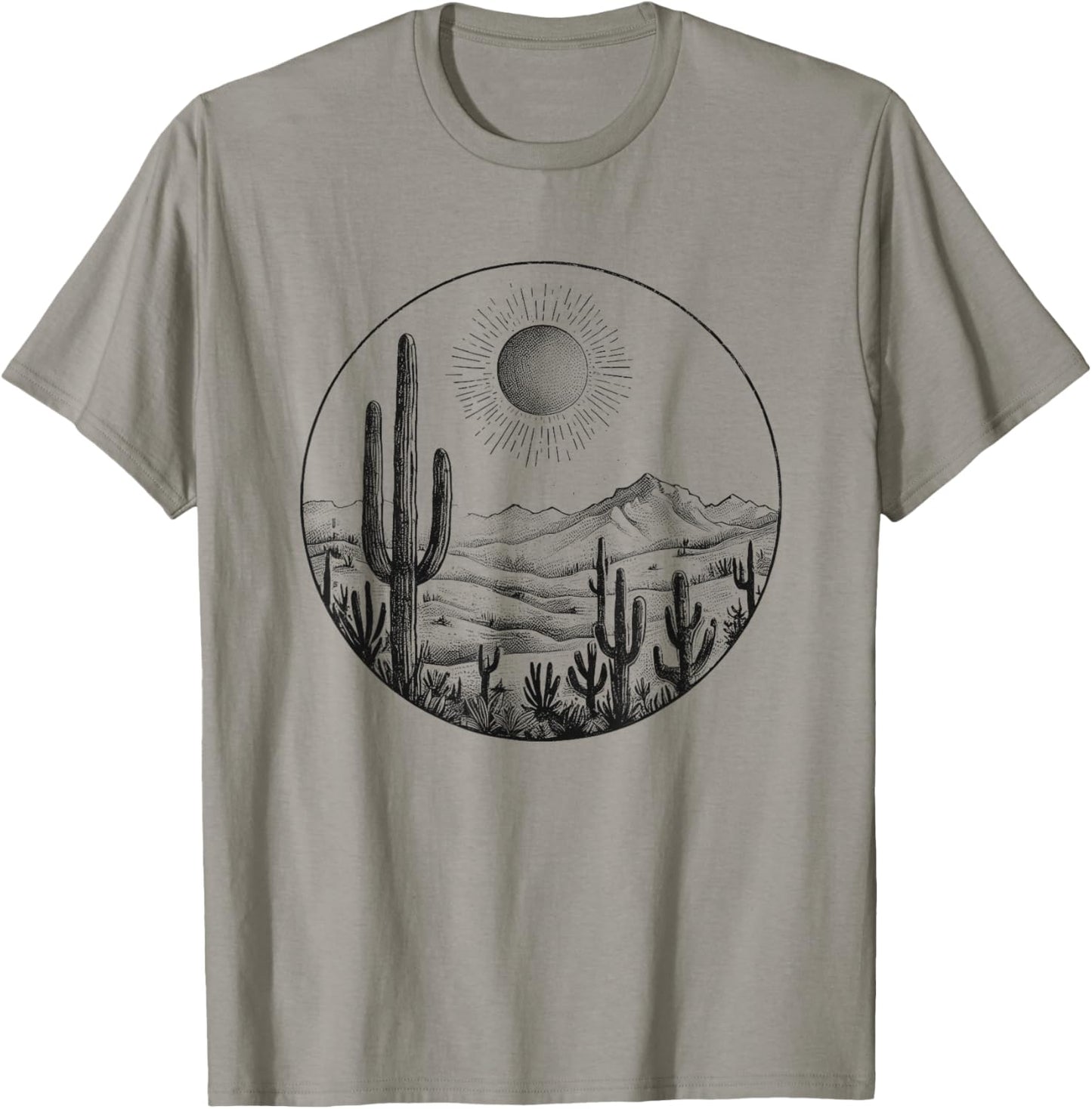 Desert Cactus Plants Adventure Arizona Cactus Scene Vintage T-Shirt - T-Shirt | Sand