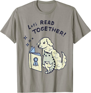 Let's read together Dog Cat Bird Men Women T-Shirt - T-Shirt | Sand