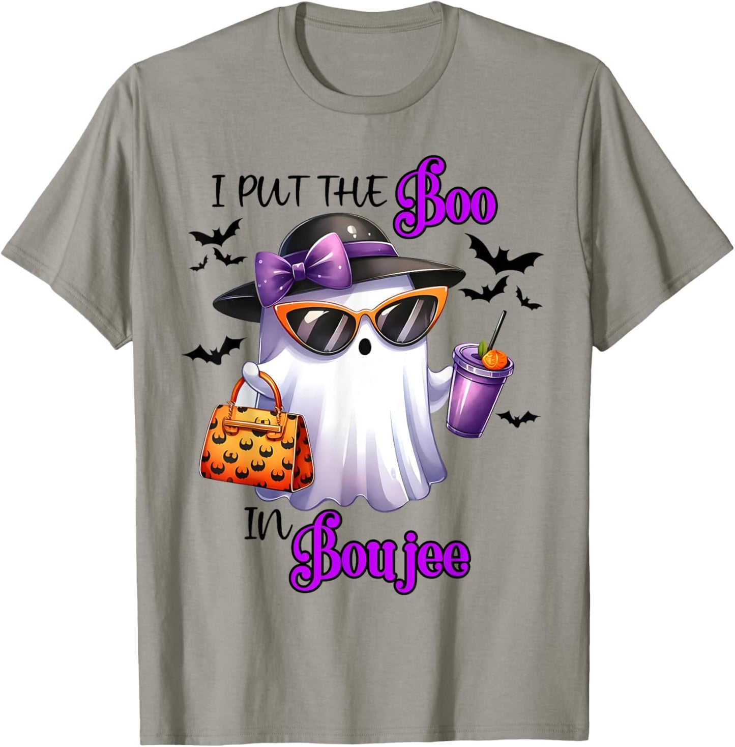 I Put The Boo In Boujee Ghost Halloween Cute Lady Ghost T-Shirt - T-Shirt | Sand