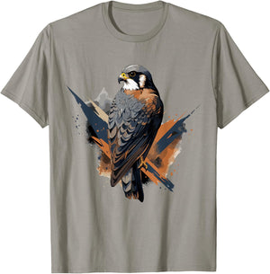 American Kestrel Bird Geometric Patten Art,Cute Kestrel Lov T-Shirt - T-Shirt | Sand