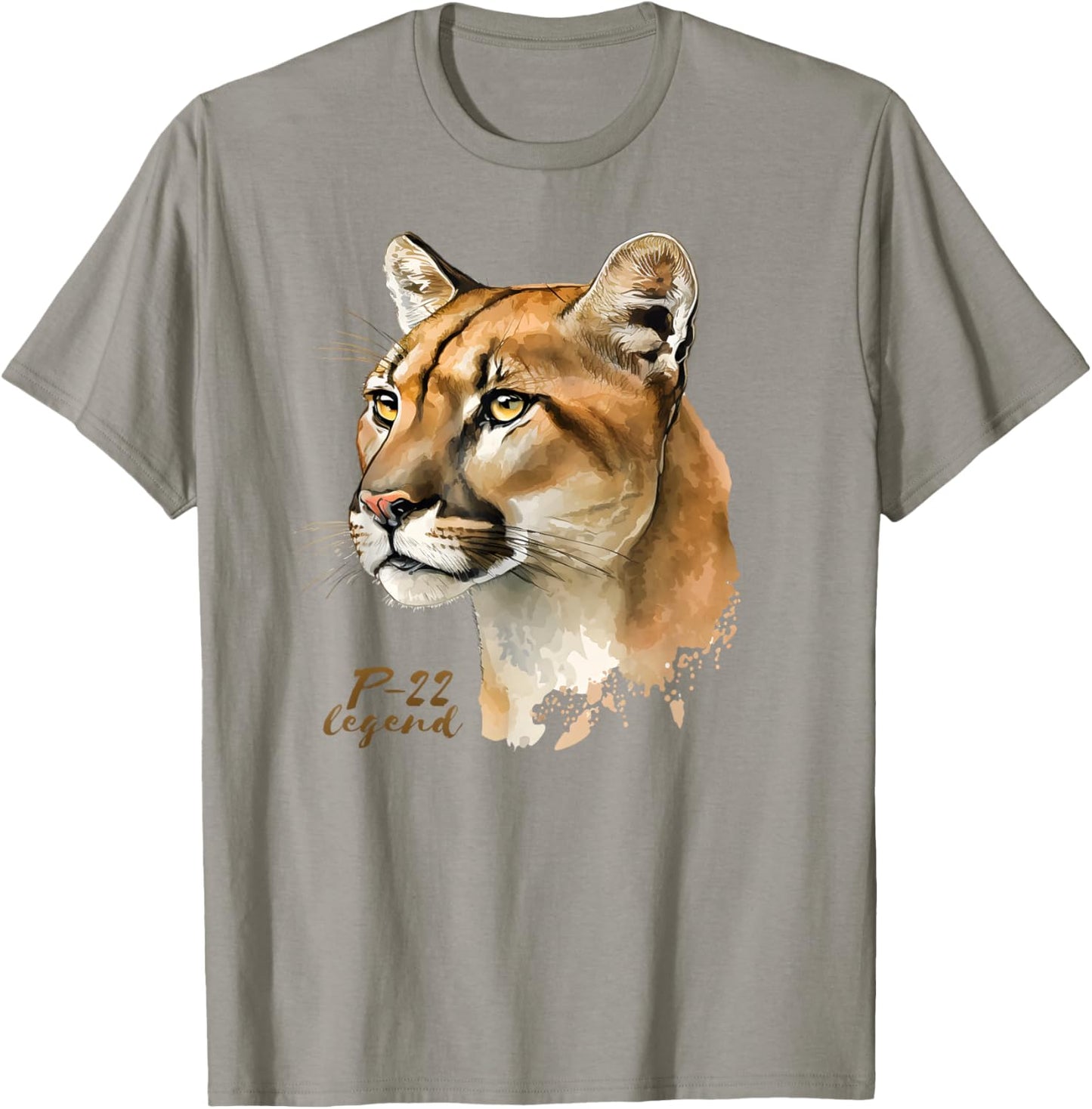 P-22 Mountain Lion Legend California Wildlife P22 Art T-Shirt - T-Shirt | Sand