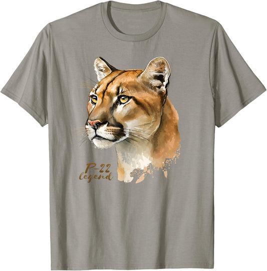 P-22 Mountain Lion Legend California Wildlife P22 Art T-Shirt - T-Shirt | Sand