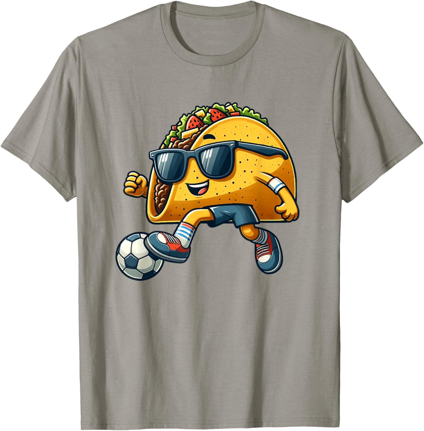 Taco Playing Soccer Mexican Cinco De Mayo Fiesta Kids Men T-Shirt - T-Shirt | Sand