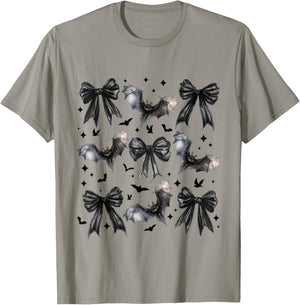 Halloween Bat Coquette Bow Halloween Bat Coquette Bows Women T-Shirt - T-Shirt | Sand