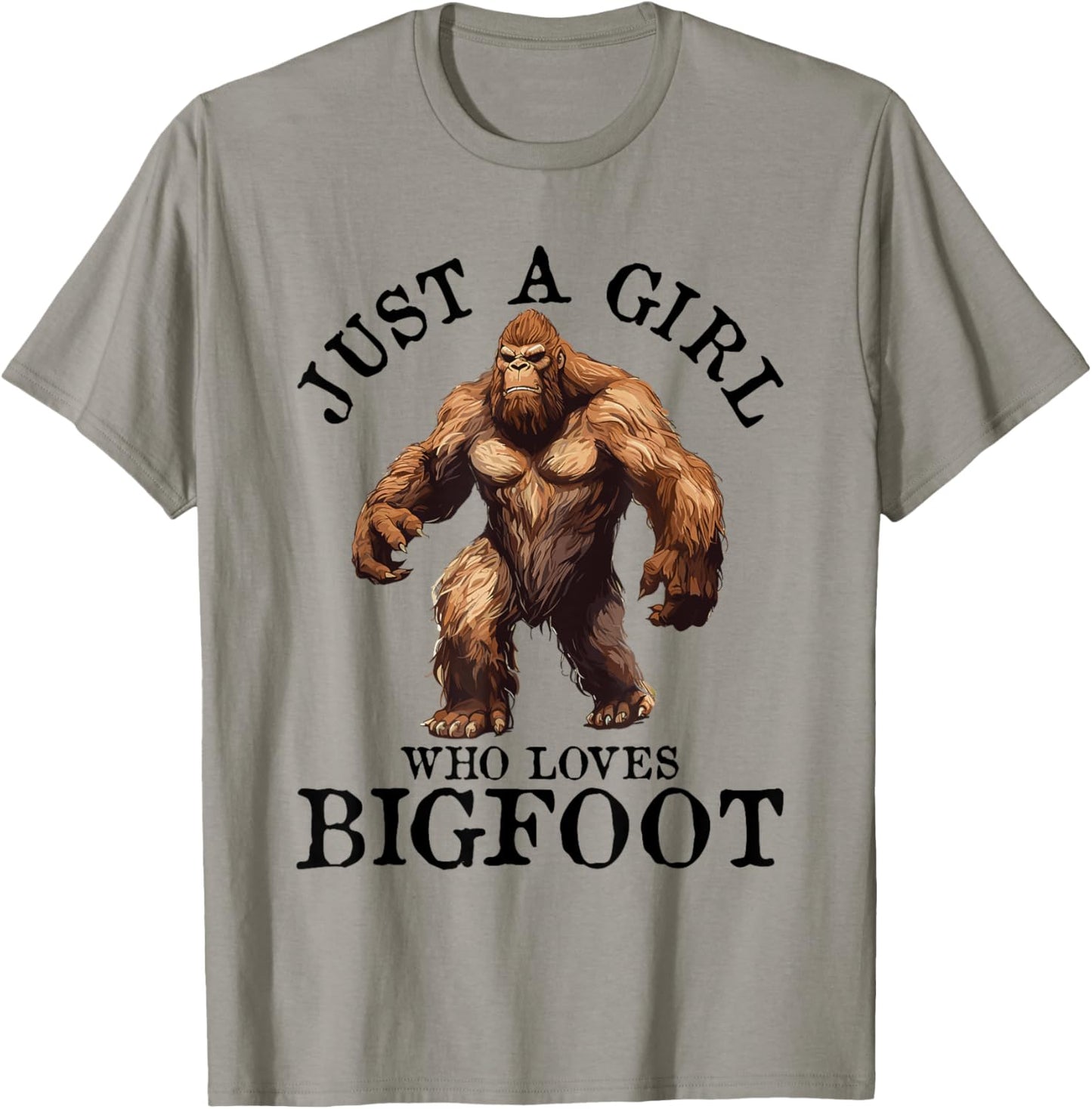 Bigfoot Just A Girl Who Loves Sasquatch Funny Retro Vintage T-Shirt - T-Shirt | Sand