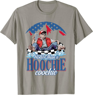Hotter Than A Hoochie Trump Coochie Viral Trump Summer Vibes T-Shirt - T-Shirt | Sand