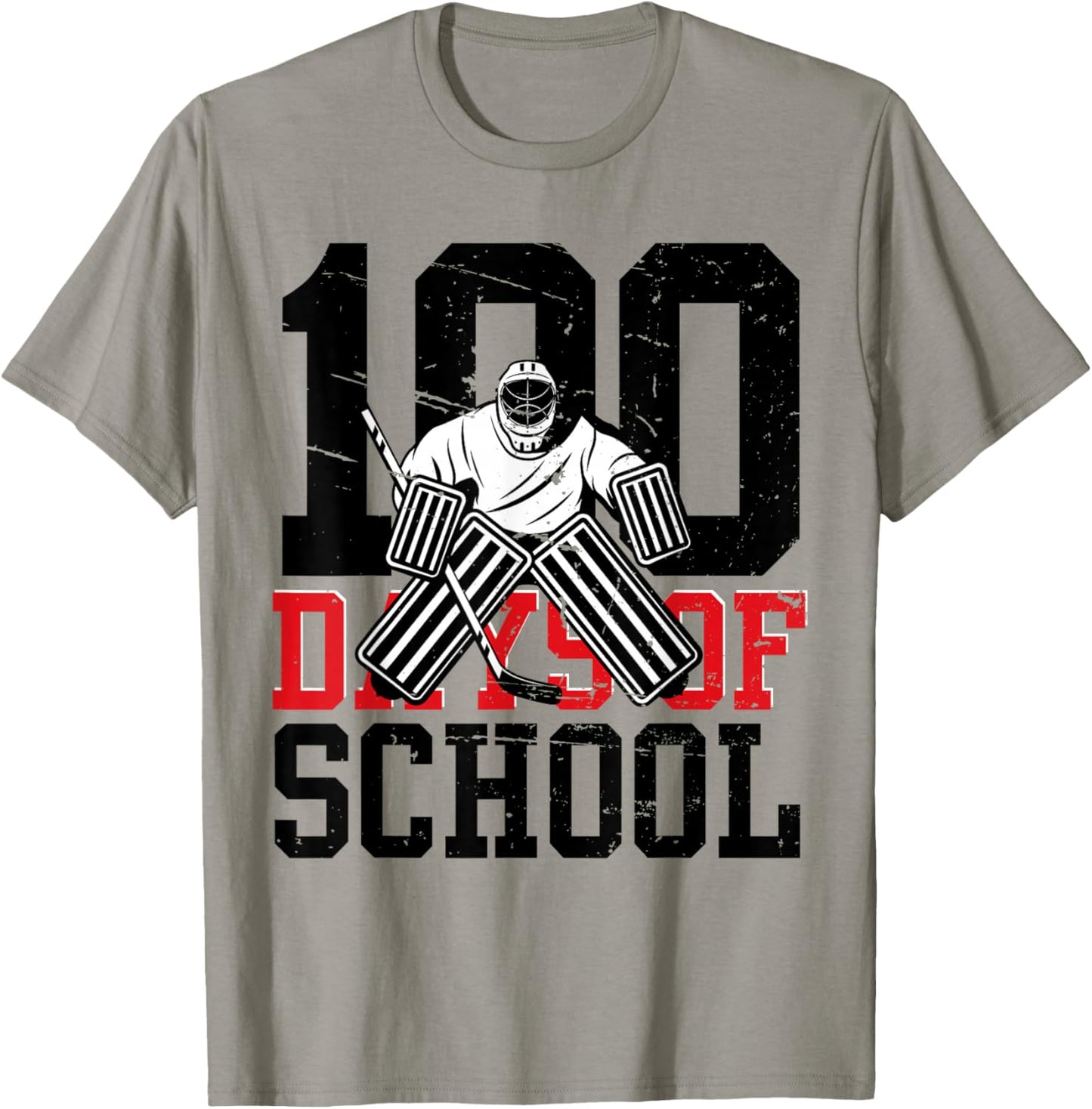 100 Days Of School Ice Hockey Sport Student Teacher T-Shirt - T-Shirt | Sand