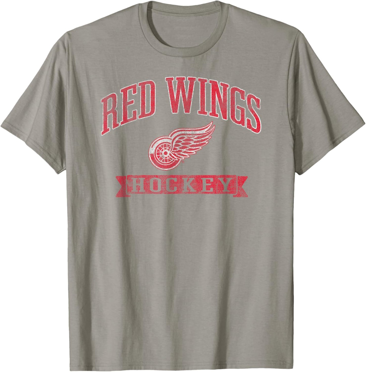 Detroit Red Wings Vintage Hockey Gray Officially Licensed T-Shirt - T-Shirt | Sand