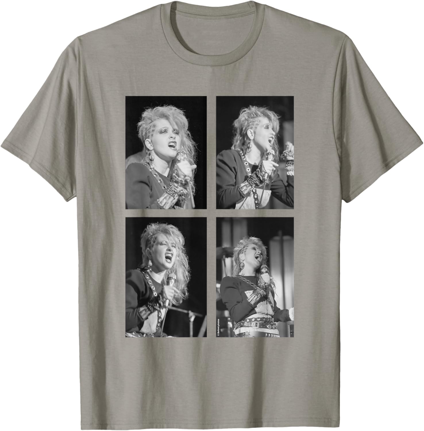 Cyndi Lauper 1980's Live Performance by Allan Ballard T-Shirt - T-Shirt | Sand