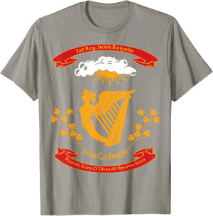 1987 Designs Civil War Era 1st Irish Brigade Flag T-Shirt - T-Shirt | Sand