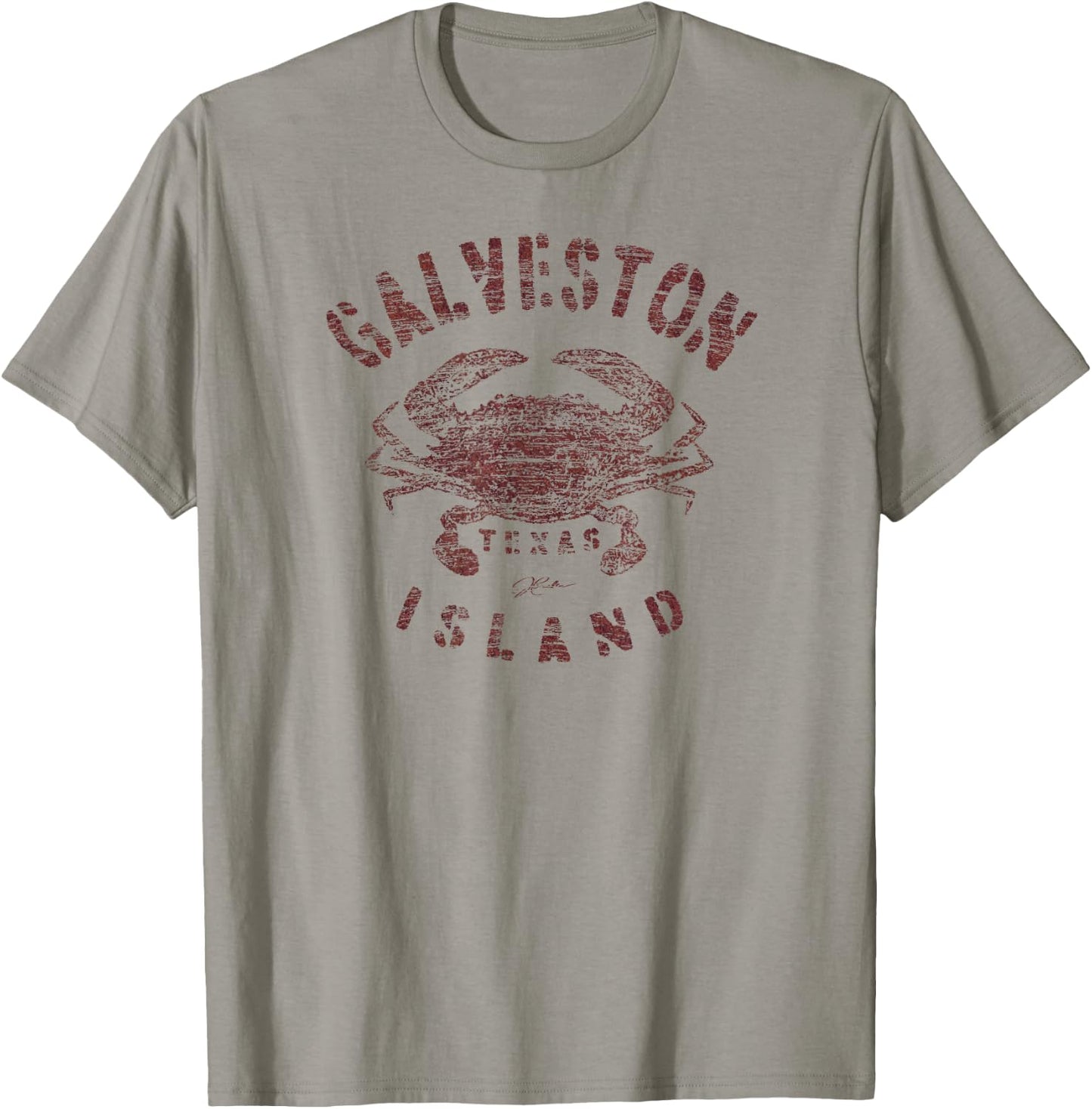 JCombs: Galveston Island, TX, Blue Crab (Distressed) T-Shirt - T-Shirt | Sand