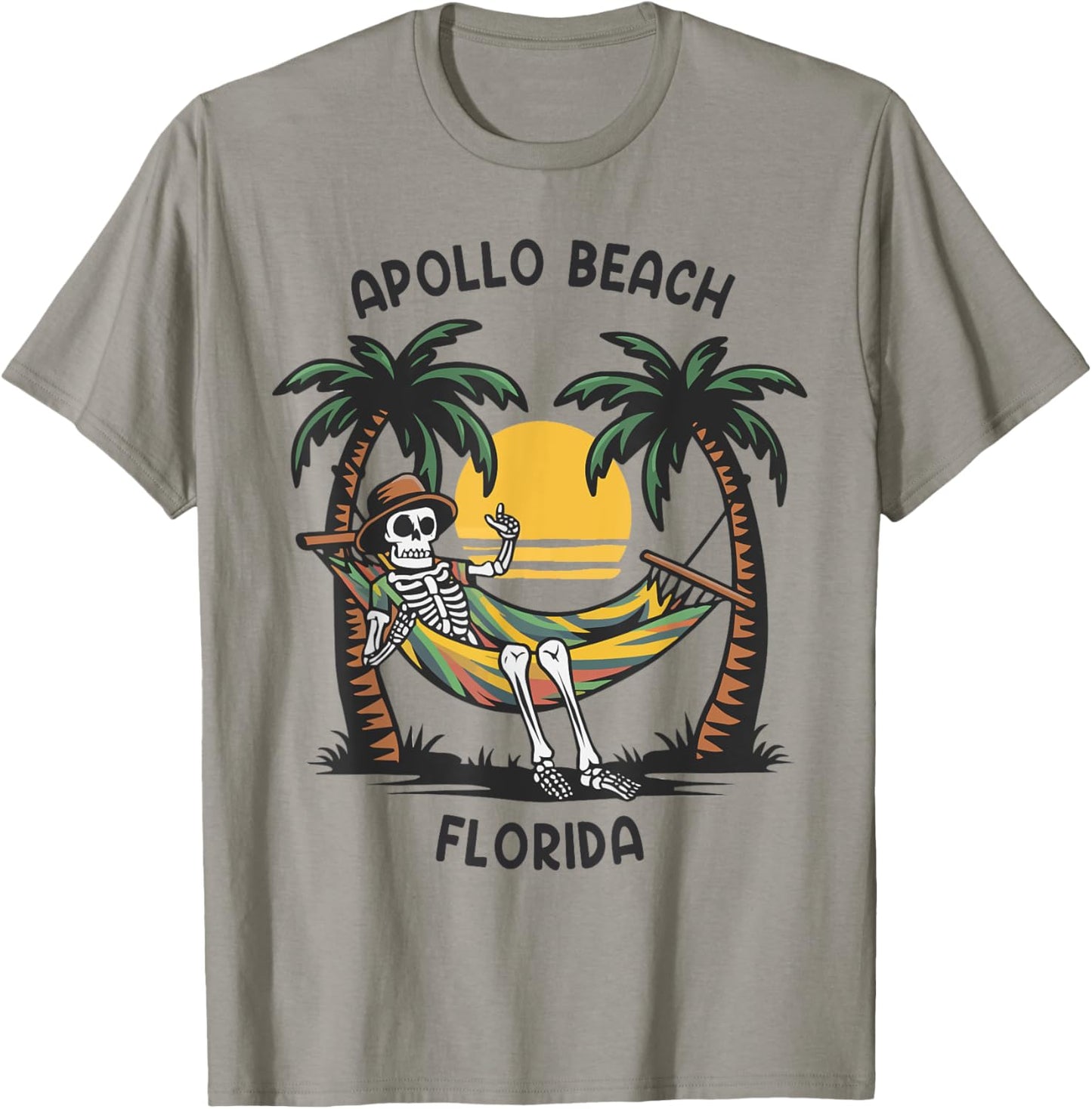 Vintage Apollo Beach Florida Palms FL Sunset Funny T-Shirt - T-Shirt | Sand