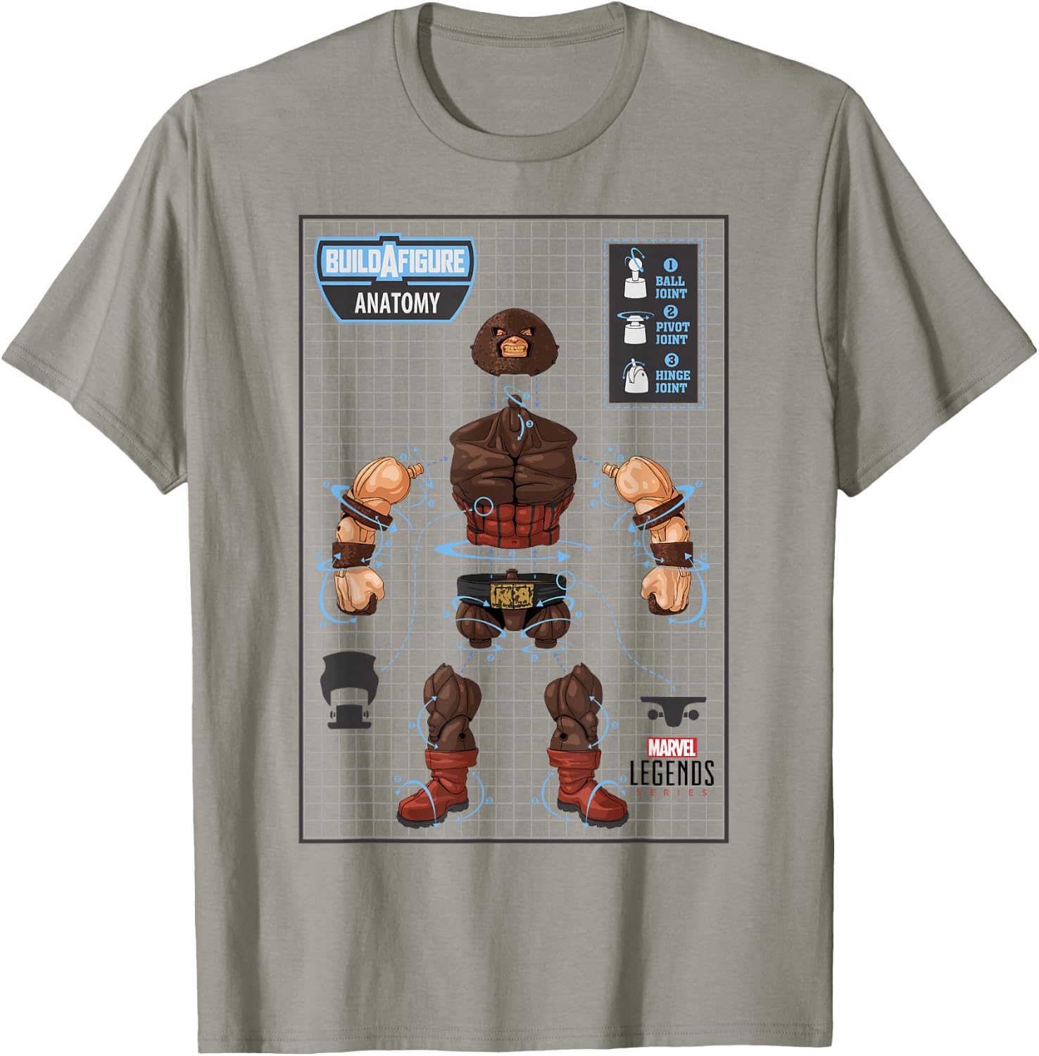 Marvel Legends Series Juggernaut Build A Figure Anatomy T-Shirt - T-Shirt | Sand