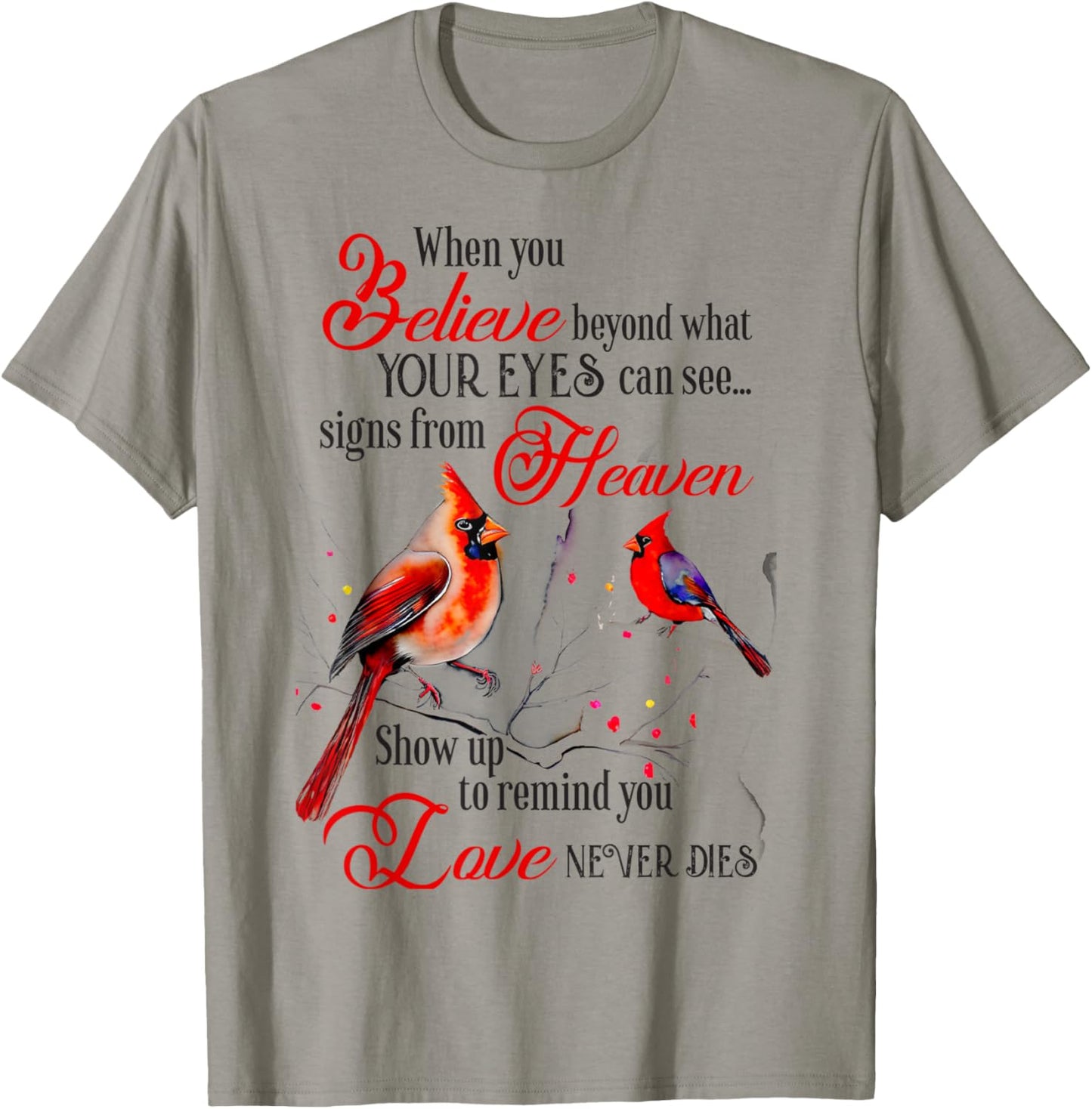 Women Mom Friend Christian Religious Cardinal Bird T-Shirt - T-Shirt | Sand