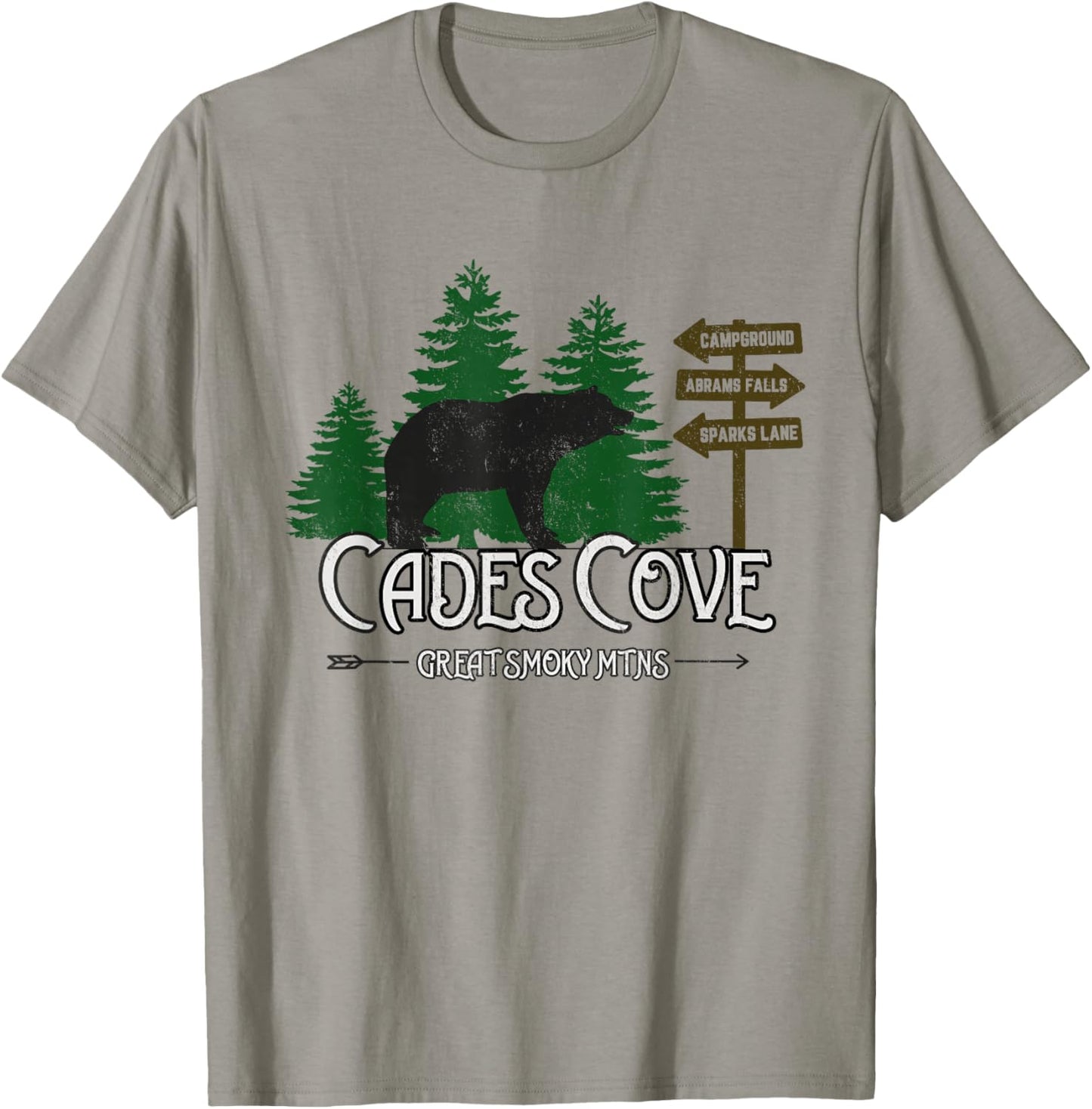 Cades Cove Black Bear Road Sign T-Shirt - T-Shirt | Sand