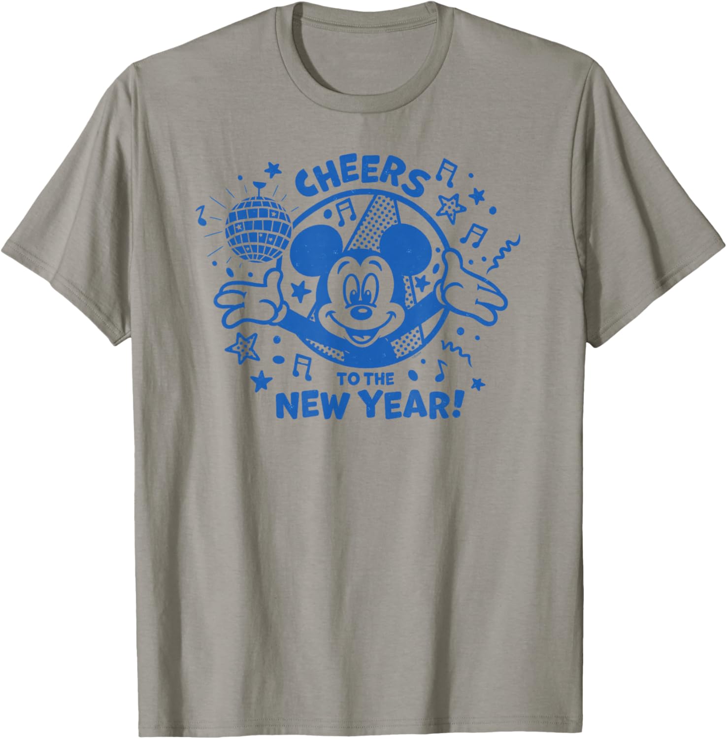 Disney Mickey Mouse Cheers to The New Year Retro Distressed T-Shirt - T-Shirt | Sand