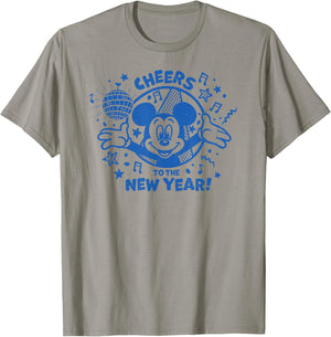 Disney Mickey Mouse Cheers to The New Year Retro Distressed T-Shirt - T-Shirt | Sand
