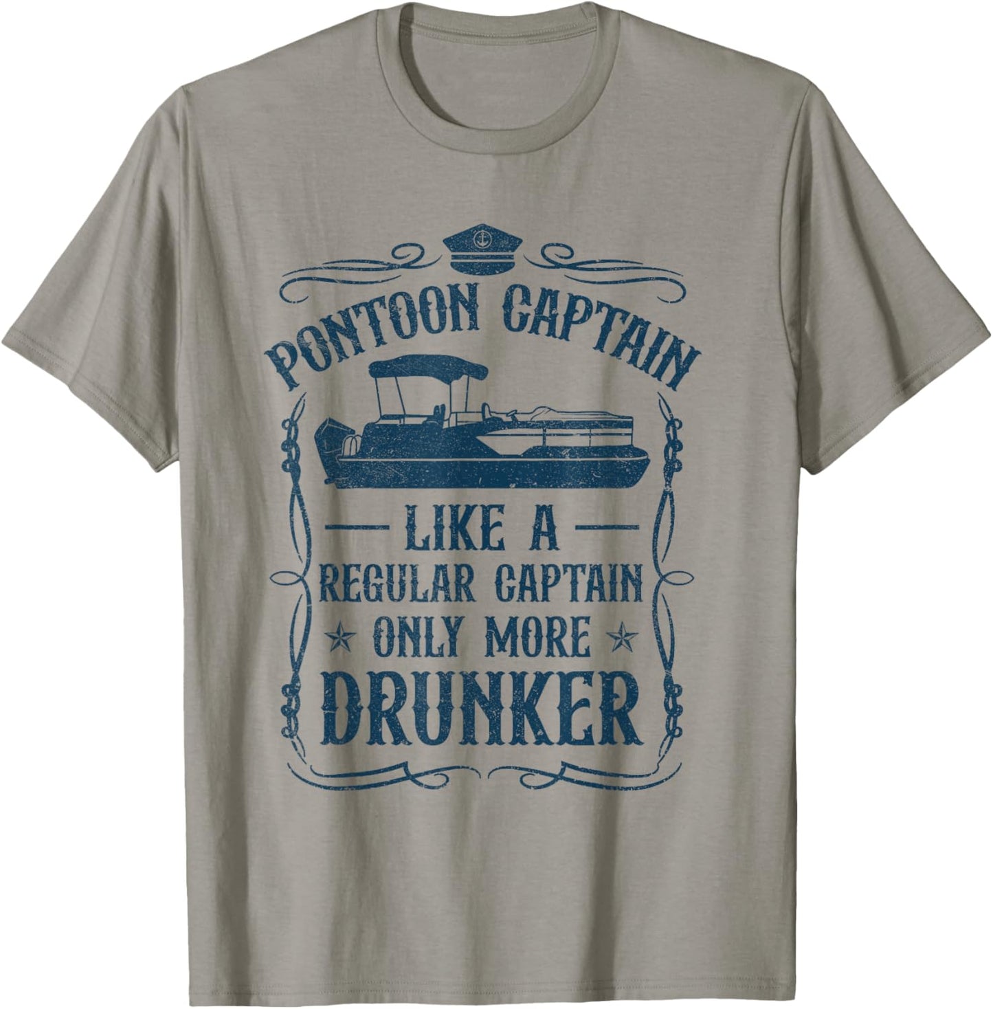 Pontoon Captain Regular Captain Drunker Boat Captain T-Shirt - T-Shirt | Sand