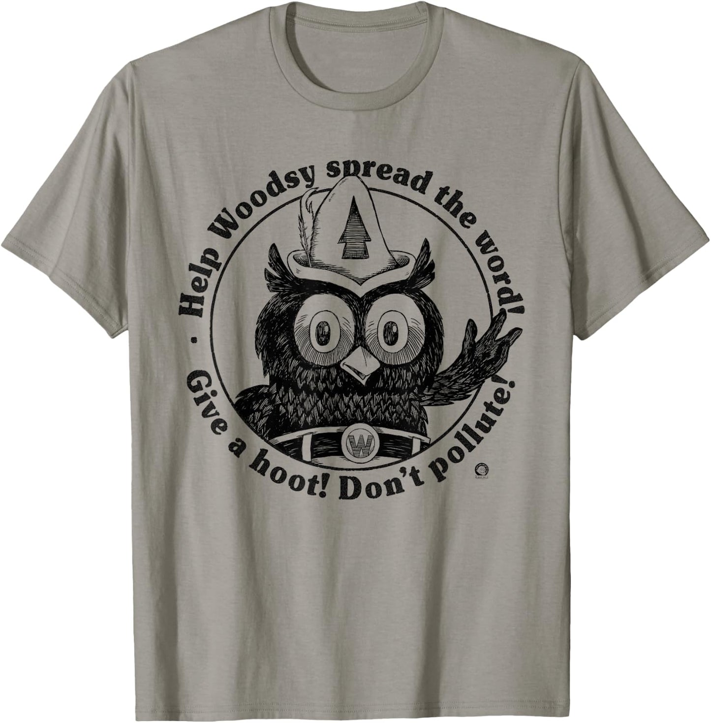 Woodsy Owl Give a Hoot Don't Pollute 70s Vintage T-Shirt - T-Shirt | Sand