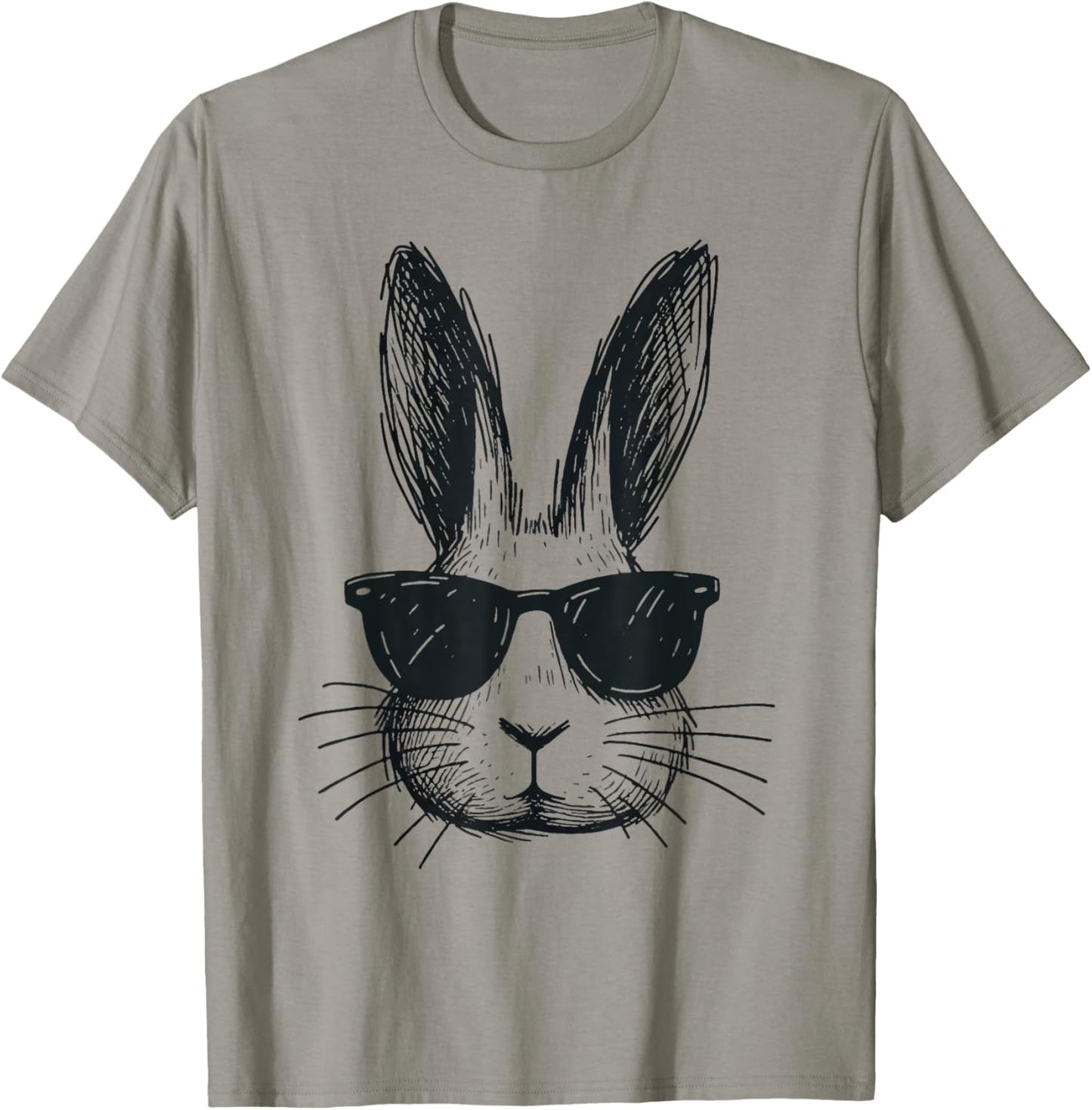 Bunny Face With Sunglasses Easter Day For Boys Men Kids T-Shirt - T-Shirt | Sand