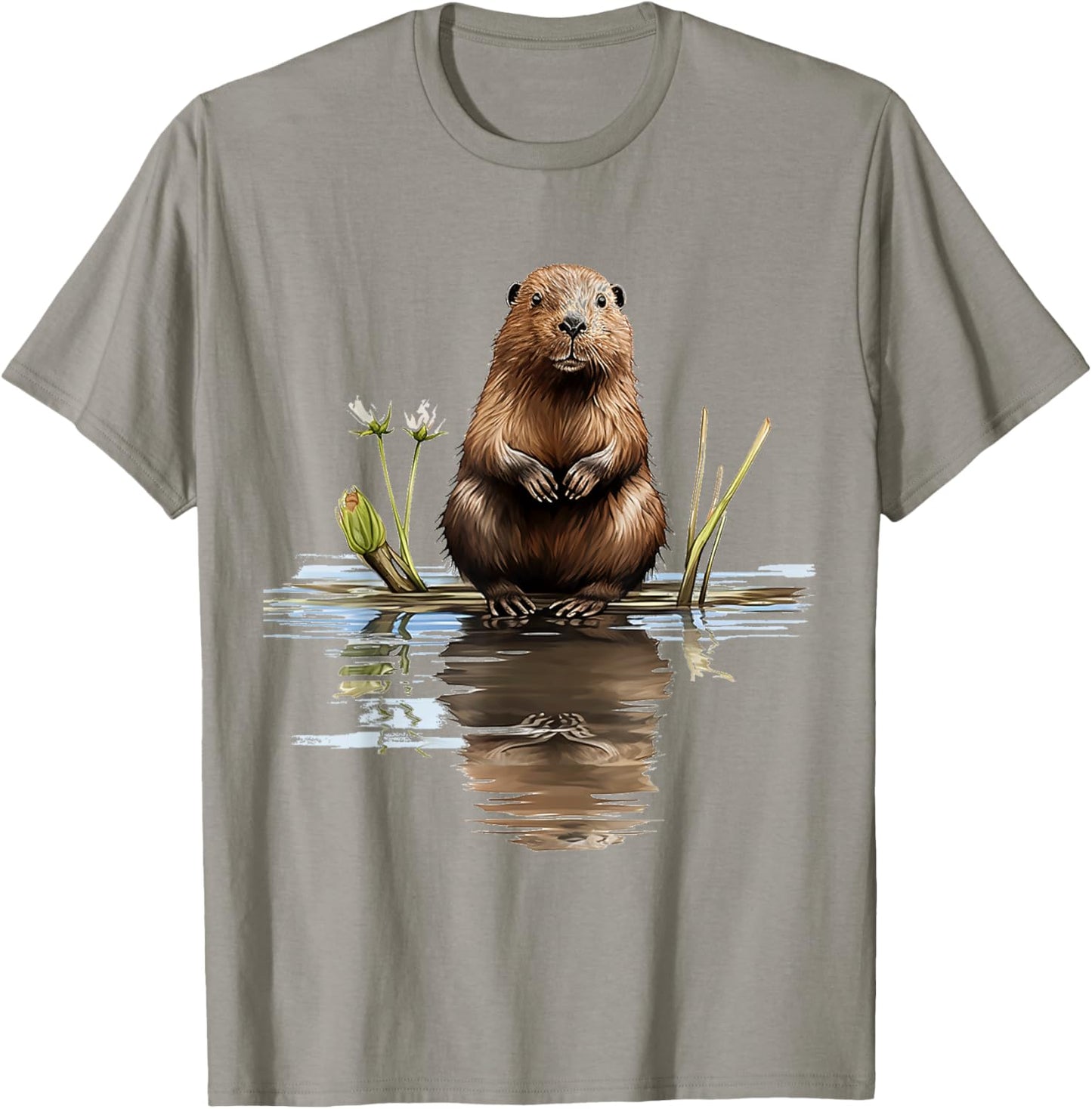 Beaver Lover Animal Art Illustration Graphic Beaver T-Shirt - T-Shirt | Sand