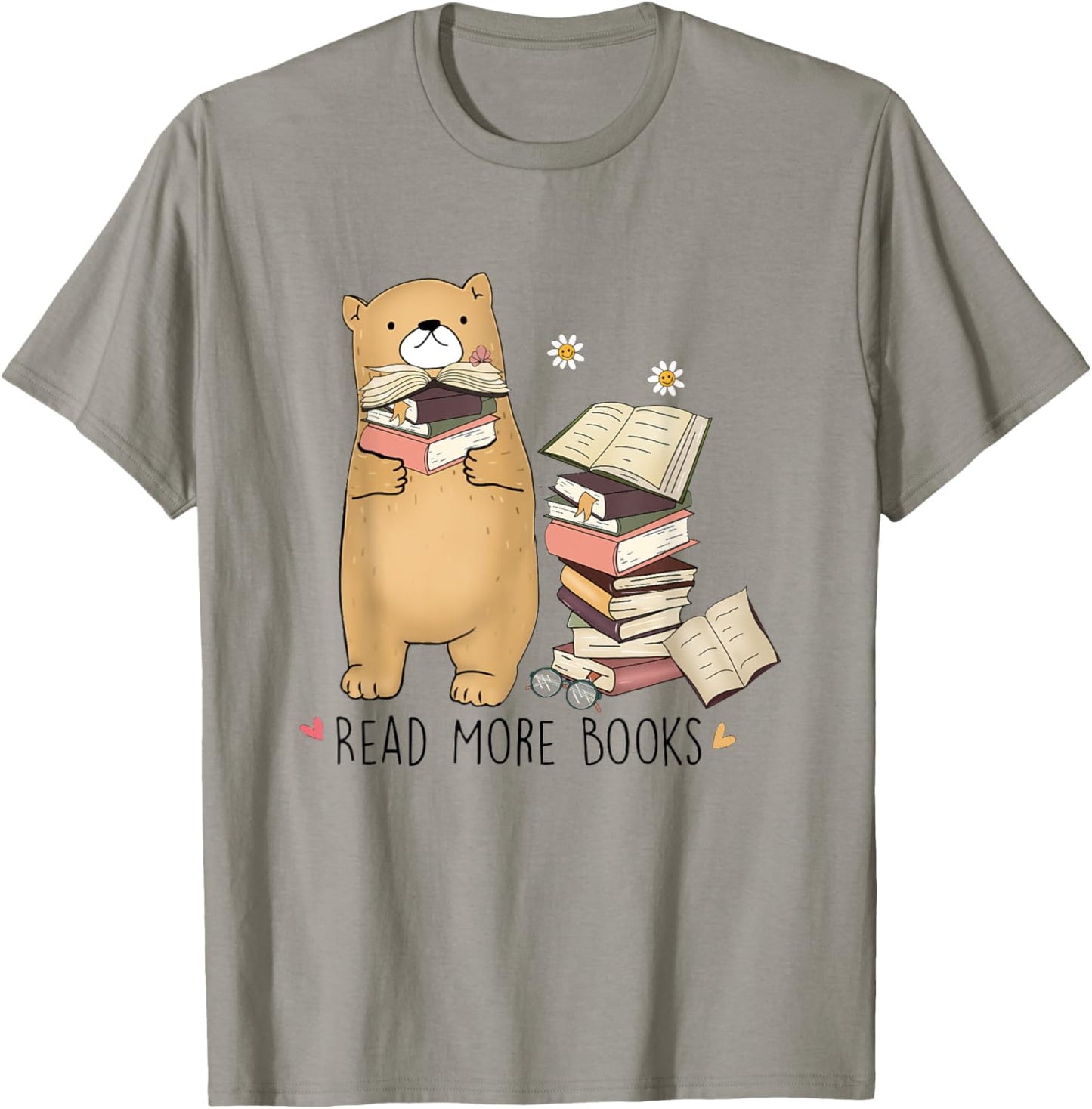 Read More Books Reading Book Lovers Bear T-Shirt - T-Shirt | Sand