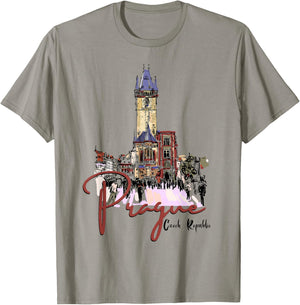 Prague Czech Republic Souvenir Prague T-Shirt - T-Shirt | Sand