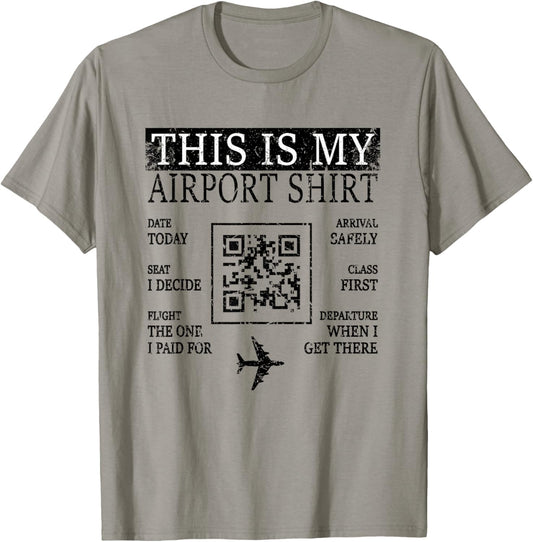 Retro This Is My Airport Shirt Matching Family Travel T-Shirt - T-Shirt | Sand
