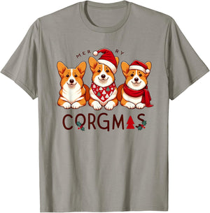 Merry Christmas Corgi Dog Santa Love Corgis Family Matching T-Shirt - T-Shirt | Sand