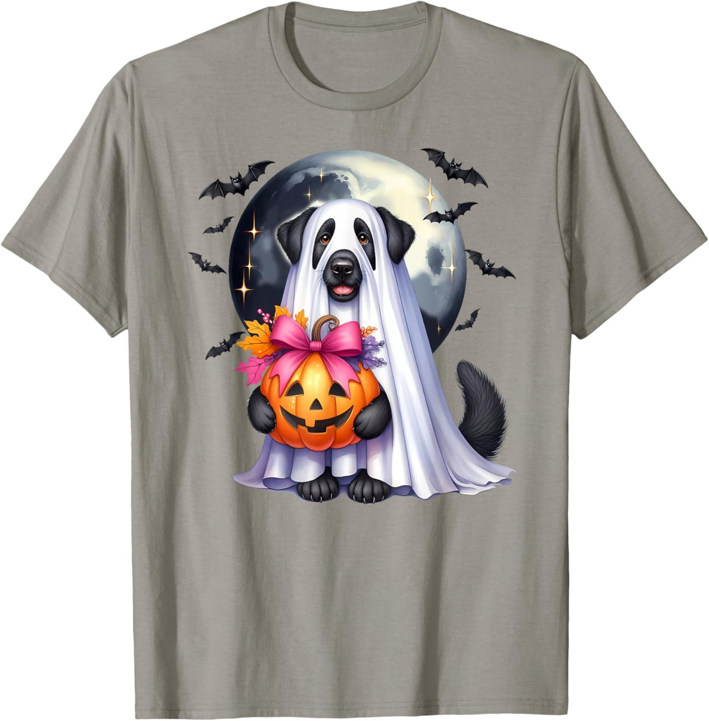 Cute Dog Ghost , Black Lab Ghost, Fall Black Labrador Women Kids T-Shirt - T-Shirt | Sand