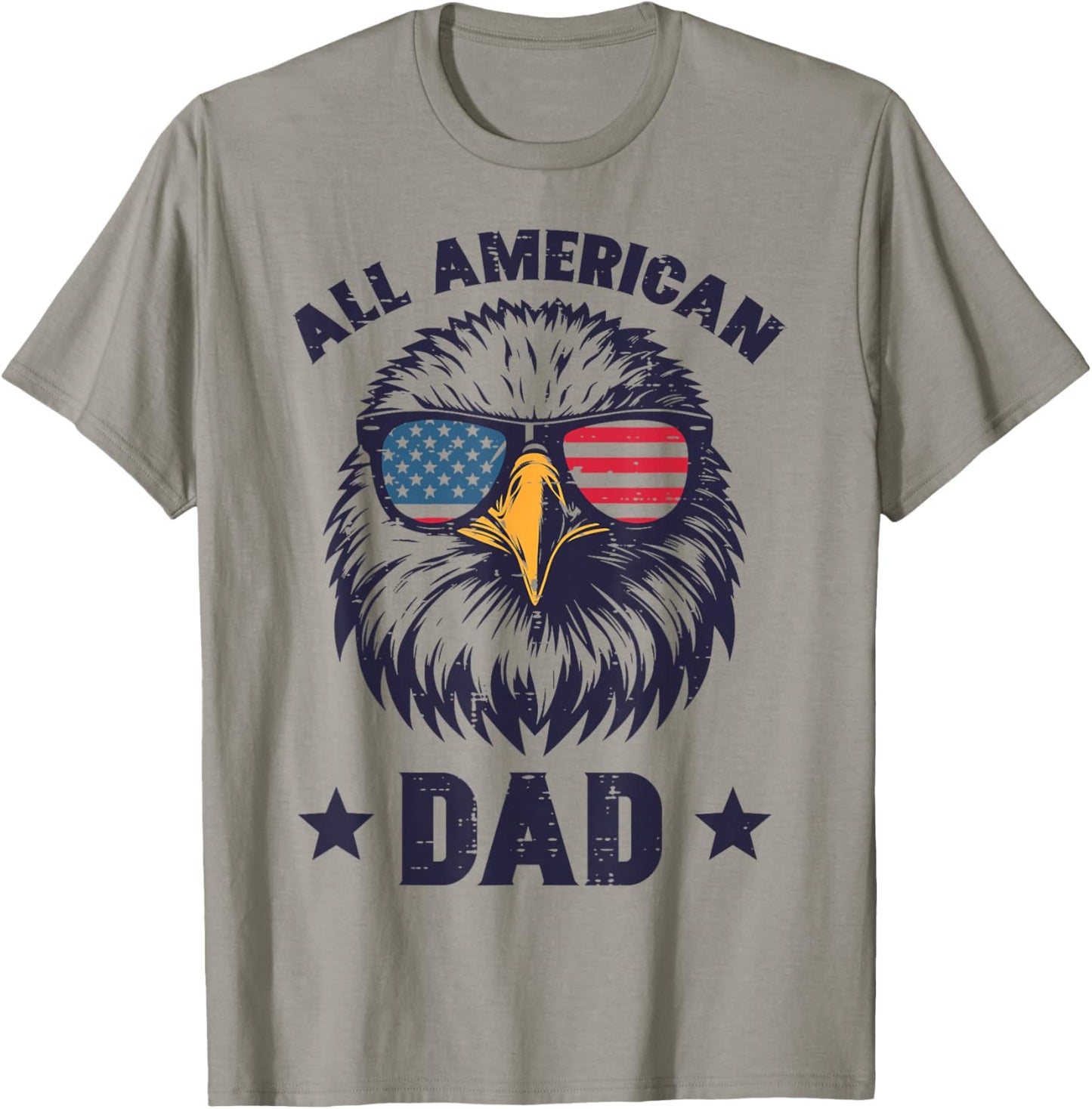 4th Of July Eagle Dad American USA Patriot Daddy Papa Men T-Shirt - T-Shirt | Sand