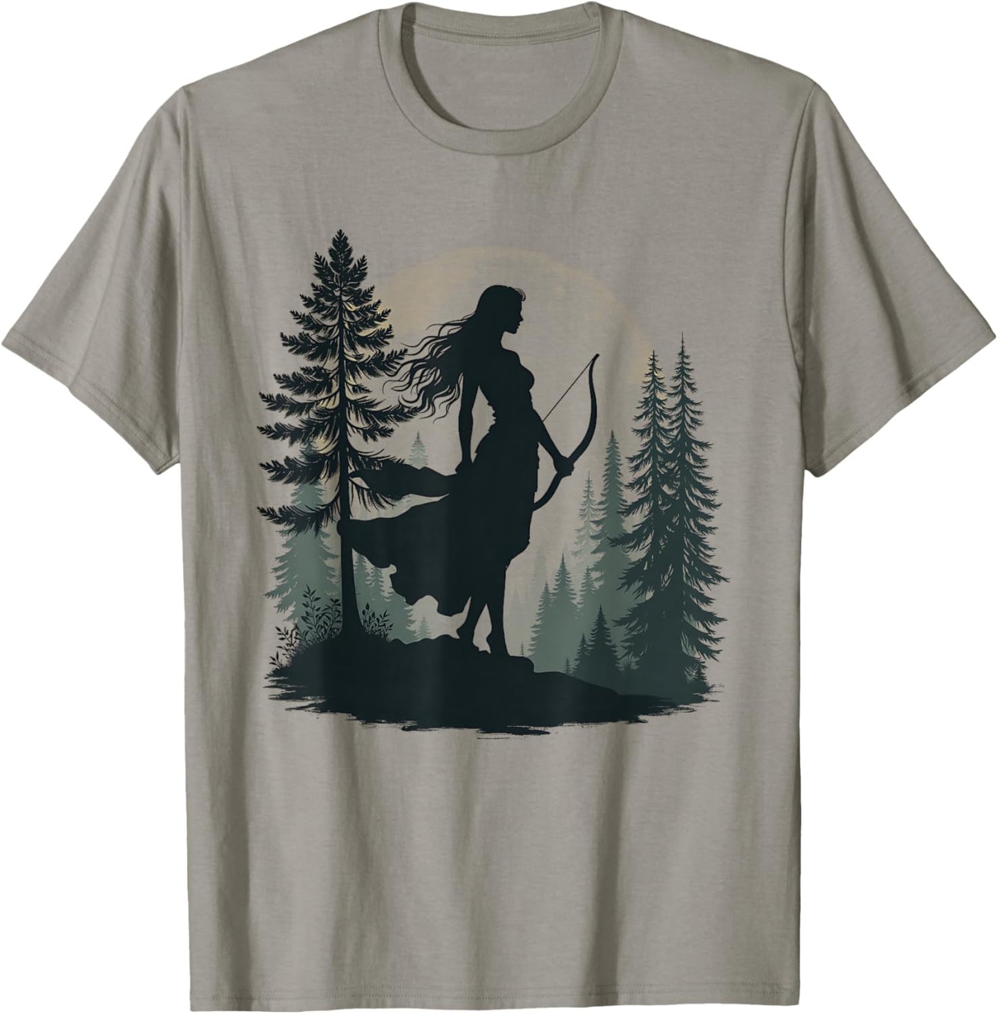 Agema Apparel Greek Goddess Artemis , Women's Adults, Short Sleeve, White, Small, Artemis , Greek Mythology Gift T-Shirt - T-Shirt | Sand