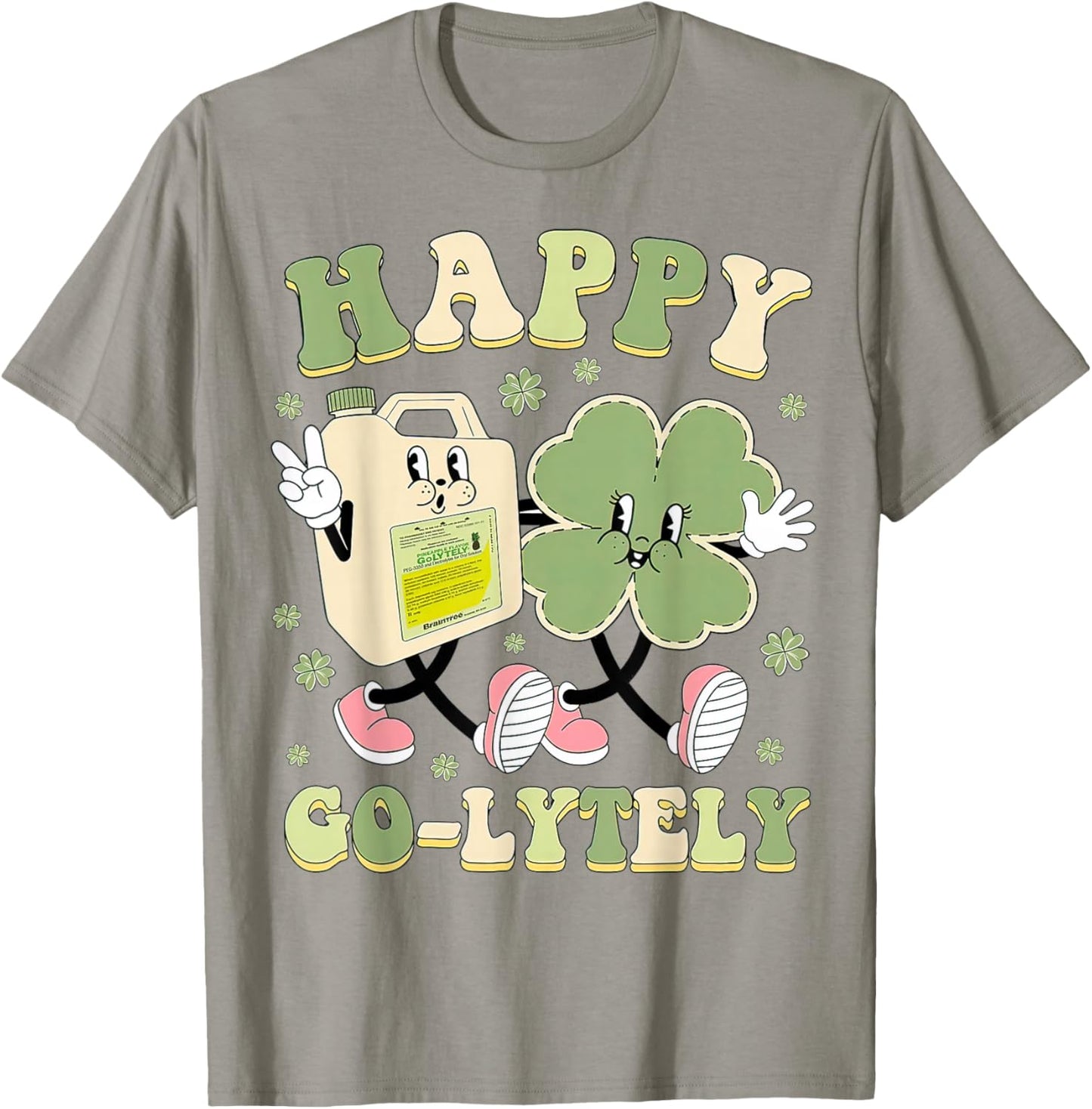 Happy Go-Lytely, Funny GI Nurse St Patrick's Day Shamrock T-Shirt - T-Shirt | Sand